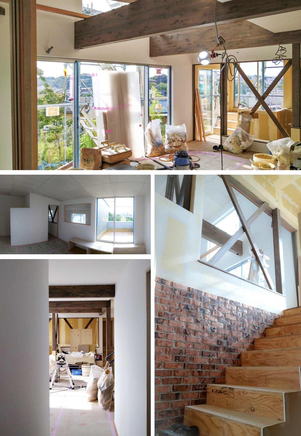 K Residence is currently under construction in Koshigoe, Kamakura City, and is a house where you can admire Mt. Fuji. This is a house with a skip floor and a half-basement approach, with a span that is the limit of conventional wooden construction.